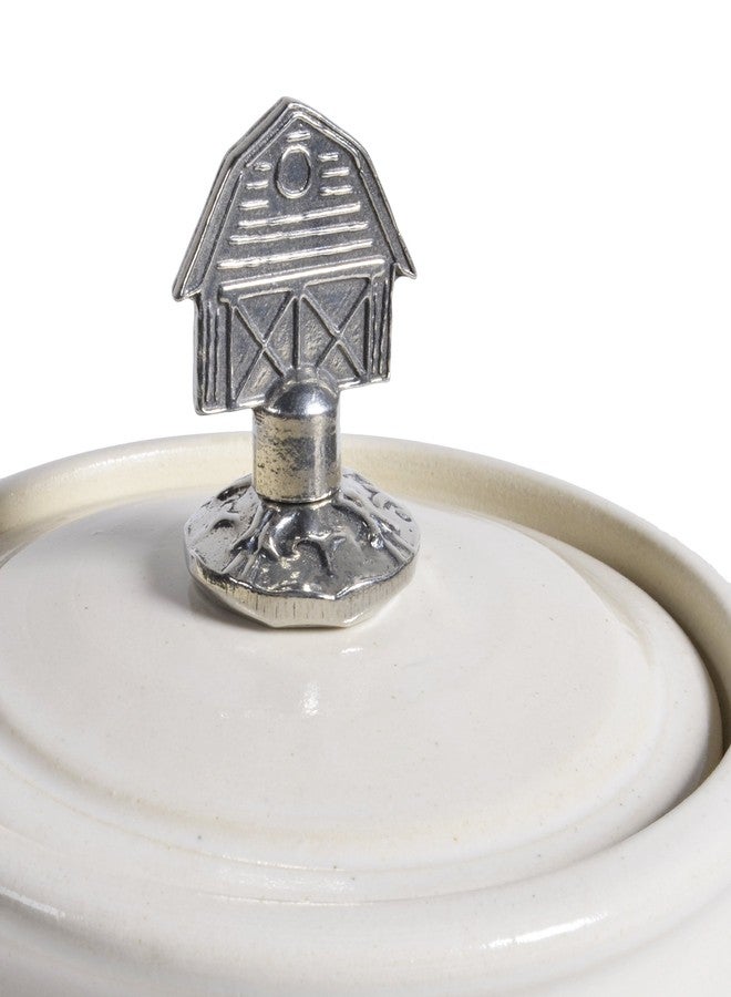 Oregon Stoneware Studio وعاء سكر من إنتاج استوديو أوريغون ستونوير، مزين بزخرفة من البيوتر، كريمة مخفوقة - Image 2